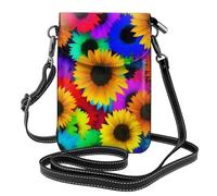 gbhJGK Petit sac à main pour téléphone portable imprimé carte du monde antique - Sac à bandoulière en cuir pour un usage quotidien, les voyages et le shopping, Tournesol arc-en-ciel., Taille unique