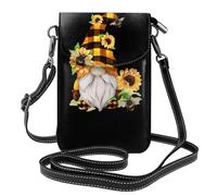 gbhJGK Petit sac à main pour téléphone portable imprimé léopard - Sac à bandoulière en cuir pour un usage quotidien, les voyages et le shopping, Nain d'abeille jaune floral, Taille unique