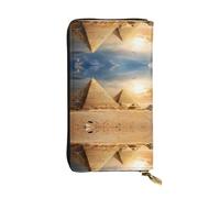 gbhJGK Portefeuille en cuir imprimé Tractor Farm - Pochette légère à deux volets avec porte-cartes et poche pour pièces de monnaie - Design fin tendance, Pyramide égyptienne dans le désert, Taille