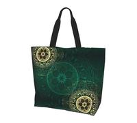 gbhJGK Sac à bandoulière imprimé batteur - Sac fourre-tout pour femme, sac fourre-tout de rangement, sac de voyage léger et sac de courses de la vie quotidienne, Vert Vintage Floral, Taille unique