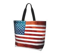 gbhJGK Sac à bandoulière imprimé batteur - Sac fourre-tout pour femme, sac fourre-tout de rangement, sac de voyage léger et sac de courses de la vie quotidienne, Drapeau américain vintage, Taille