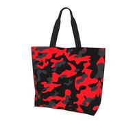 gbhJGK Sac à bandoulière imprimé batteur - Sac fourre-tout pour femme, sac fourre-tout de rangement, sac de voyage léger et sac de courses de la vie quotidienne, Camouflage rouge., Taille unique