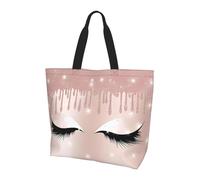 gbhJGK Sac à bandoulière imprimé batteur - Sac fourre-tout pour femme, sac fourre-tout de rangement, sac de voyage léger et sac de courses de la vie quotidienne, Cils or rose., Taille unique