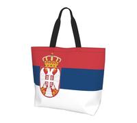 gbhJGK Sac à bandoulière imprimé drapeau du Commonwealth de Dominique - Sac fourre-tout pour femme, sac de rangement, sac de voyage léger et sac de courses quotidien, Drapeau de la Serbie, Taille