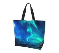 gbhJGK Sac à bandoulière imprimé texture mur de briques rouges - Sac fourre-tout pour femme, sac fourre-tout de rangement, sac de voyage léger et sac de courses de la vie quotidienne, Northern Lights