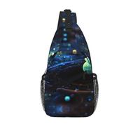 gbhJGK Sac à dos unisexe durable - Sac de poitrine léger avec imprimé carte du monde antique sur toute la face du monde, idéal pour les voyages et la randonnée, Planètes de l'espace extérieur., Taille