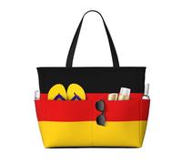 gbhJGK Sac fourre-tout de voyage de grande capacité avec imprimé perles de mer - Plusieurs poches pour la plage, le camping, la gym, les vacances et un usage quotidien, Drapeau allemand., Taille