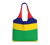 gbhJGK Sacs fourre-tout en toile avec imprimé drapeau du Commonwealth de la Dominique - Sacs d'épicerie et de courses réutilisables, fourre-tout de rangement pour voyage, plage, artisanat, vie