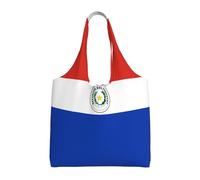 gbhJGK Sacs fourre-tout en toile avec imprimé drapeau du Commonwealth de la Dominique - Sacs d'épicerie et de courses réutilisables, fourre-tout de rangement pour voyage, plage, artisanat, vie