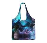 gbhJGK Sacs fourre-tout réutilisables en toile avec imprimé carte du monde antique - Sacs d'épicerie et de courses réutilisables pour voyage, plage, artisanat, vie quotidienne, 3D Graphics Universe