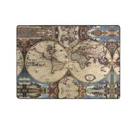 gbhJGK Tapis imprimé carte du monde antique 203,2 x 147,3 cm - Tapis pour salon, bureau, chambre à coucher, balcon - Décoration d'intérieur durable