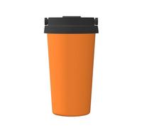 gbhJGK Tasse à café isotherme avec imprimé orange brûlé - 500 ml - Tasse de voyage à double couche - Élégant gobelet à thé thermique