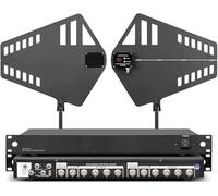 GBHJJ Amplificateur de Signal de Microphone sans Fil, Distribution D'Antenne UHF, 8 Ports D'EntréE/Sortie, Plage de FréQuences 400-950 MHz, avec 2 Antennes Directionnelles Actives