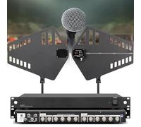 GBHJJ Amplificateur de Signal de Microphone sans Fil, Distribution D'Antenne UHF, 8 Ports D'EntréE/Sortie, Plage de FréQuences 400-950 MHz, avec 2 Antennes Directionnelles Actives