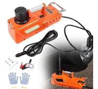 GBHJJ Cric Hydraulique, Cric éLectrique RéGlable 15 Tonnes, Changeur de Pneus à Double Alimentation 12 V, Outils de RéParation D'éQuipement d'urgence pour SUV et Fourgonnettes