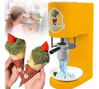 GBHJJ Machine à CrèMe GlacéE Commerciale, SorbetièRe éLectrique pour PâTes, 80 W, Italienne, pour Glaces Italiennes, 30 L/H, 4 Moules, pour Glaciers et PâTisseries,Yellow