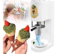 GBHJJ Machine à CrèMe GlacéE Commerciale, SorbetièRe éLectrique pour PâTes, 80 W, Italienne, pour Glaces Italiennes, 30 L/H, 4 Moules, pour Glaciers et PâTisseries,White