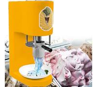 GBHJJ Machine à Glaces Professionnelle, 80 W, Presse à Glaces Italienne Professionnelle, 30 L/H, 4 Moules en Acier Inoxydable, Facile à Nettoyer, pour Glaciers et PâTisseries,Yellow