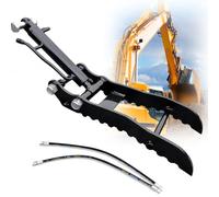 GBHJJ Pince Hydraulique Robuste pour Pouce, Kit D'Accessoires pour Petite Pelle, RéTrocaveuse Hydraulique Robuste, avec 2 Flexibles Hydrauliques AdaptéS, pour Ramasser BûChes,Singleholethumbclip