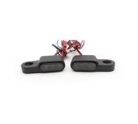 GBHLBYQTO Indicateur Clignotant Indicateurs de moto et Scooter 12V, clignotant LED, guidon, lampe ambre, en alliage d'aluminium noir/Cho