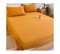 GBHMJU Drap Housse 1 2 Personnes en Double Gaze de Coton pour Matelas de 15/30cm, Super Doux et Respirant, 8 Couleurs(Yellow Gray,180x200+30cm)