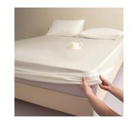 GBHMJU Drap Housse 120x200 150x200 180x200 200x220 1/2 Personne en Satin Tencel Doux Soyeux et Frais pour Matelas Épais jusqu'à 25cm(White,180x200+25cm)
