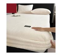 GBHMJU Drap Housse 90x200cm à 200x220cm pour lit 2 Personnes Flanelle Bonnet 27CM Drap de lit en Polaire Idéal Matelas épais(White,90x200+27cm)