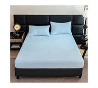 GBHMJU Drap-Housse en Velours for lit Double Queen Super King Size Drap-Housse de Luxe Doux et Pelucheux, Poche Profonde jusqu'à 30cm, 1 pièce(Sky Blue,180x200+30cm)