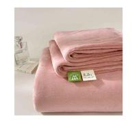 Drap Plat Flanelle pour 1 2 Personnes Drap du Dessus 160x230cm 200x230cm 240x250cm 240x270cm Drap Plat en Polyester Doux pour lit 90cm à 200cm(Pink,160x230cm+48x74cm x1)