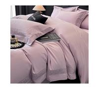 GBHMJU Housse de Couette 220x240 200x230 avec Drap Plat et Taies d'oreillers Parure de Lit 4 Pièces 100% Coton 1000 Fils/cm² Linge de Lit 2 Personnes(Purple,220x240-245x270cm)
