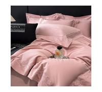 GBHMJU Housse de Couette 220x240cm 200x230cm Parure de Lit 2 Personnes 4 Pièces avec Drap Plat et Taies d'oreillers 1000 Fils/cm² Coton(Pink,220x240-245x270cm)