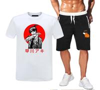 GBHUADFP Pyjama Court Homme Chains-aw Man，Respirant Doux Deux Pièces，T-Shirt et Pantalon de Pyjama Assortis en Deux Pièces(White8,XXL)