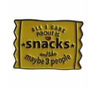 GBJUK Pin's en émail avec fermoir papillon « All i Care About is Snacks and Like Maybe 3 people », Métal