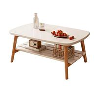 GBKBVTATDK Central Table Basse for The Living Room, Minimalist Display Table Salon, Foldable Side Tables, for The Living Room and Kitchen(White (Double-Tier),Large)