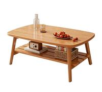 GBKBVTATDK Central Table Basse for The Living Room, Minimalist Display Table Salon, Foldable Side Tables, for The Living Room and Kitchen(Natural (Double-Tier),Large)