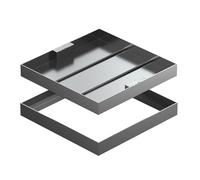 GBKBVTATDK Couvercle de Regard Invisible en Acier Inoxydable 304 avec Cadre - Trappe d’Accès Encastrable pour Jardin, Allée, Terrasse, Garage et Zone Résidentielle(40x40cm)