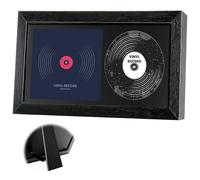 GBKDQQ Cadre d'affichage CD, disque d'affichage, boîte CD en verre véritable et pochette d'album avec moulage en bois pour affichage mural et de table (noir)