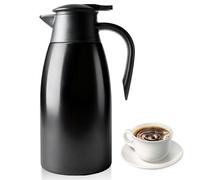 GBKDQQ Cafetière en acier inoxydable : pichet isotherme 2L, cafetière thermos à double paroi sous vide ménage théière bouteille d'eau chaude en acier inoxydable pour la famille et le bureau, carafes