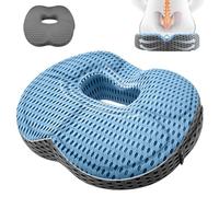 GBKDQQ Coussin d'assise orthopédique anti-escarres - Pour chaise de bureau - Soulage ergonomique le coccyx - Hémorroïdes - Hanches et coccyx - Pour canapé, bureau, voiture, fauteuil roulant - Bleu +