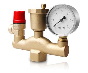 GBKDQQ Groupe De Sécurité Pour Chaudière: 1 Pièce Valve De Sécurité En Laiton Écologique, Décharge De Pression Et Manomètre Pour Système De Chauffage (DN25/3 bar)