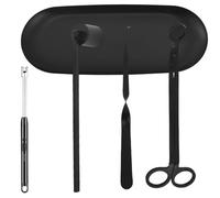 GBKDQQ Kit d'accessoires 5 en 1 avec allume-bougie - Éteignoir à bougie en acier inoxydable sans fumée, ciseaux à mèche, extracteur de mèche et soucoupe - Kit d'entretien de bougies de qualité
