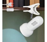 GBKDQQ Lampe à pince, lampe de bureau blanche, 220 V, culot E27, avec prise européenne et interrupteur à câble, socle de lampe, rotatif à 270 °, flexible, pour lire au lit, travailler et étudier