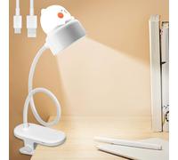 GBKDQQ Lampe de lecture à pince à intensité variable - 3 niveaux de luminosité et flexible à 360 ° - Rechargeable par USB - Avec protection des yeux - Pour enfants/études/travail - Interrupteur