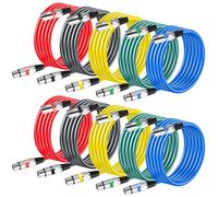GBKDQQ Lot de 10 câbles XLR de 1,5 m de qualité supérieure - Câble de microphone symétrique DMX - Câble de connexion 3 broches mâle vers femelle - Pour l'enregistrement en studio et la production en