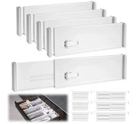 GBKDQQ Lot de 10 séparateurs de tiroirs, réglables, en plastique, de 32 à 56 cm, organisateurs de tiroirs, séparateurs de tiroirs, réglables pour armoire, cuisine, bureau