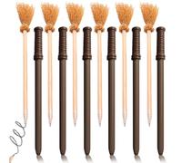 GBKDQQ Lot de 12 crayons : 6 crayons à balai de sorcière + 6 pièces baguette magique crayons crayons en bois naturel multifonction pour fête à thème magique, cadeaux d'anniversaire