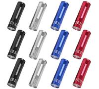 GBKDQQ Lot de 12 mini lampes de poche LED pour enfant avec 9 LED - Petite lampe de poche pour camping, extérieur, urgence et anniversaire d'enfant - Cadeau de fête
