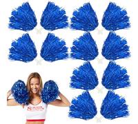 GBKDQQ Lot de 12 pompons de pom-pom girl - Pour événements sportifs, jeux de ballon, danses, fêtes de carnaval (bleu)