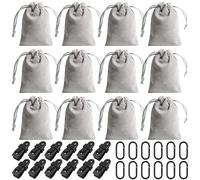 GBKDQQ Lot de 12 sacs de poids portables pour rideaux de tonnelle, avec 12 mousquetons et clips, poids pour tentes d'extérieur, camping, nappes contre le vent, gris