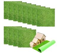 GBKDQQ Lot de 12 tapis de gazon artificiel - 15 x 15 cm - Décoration de jardin miniature - Mousse artificielle pour bricolage - Micro paysage - Décoration de maison de poupée - Intérieur et extérieur